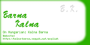 barna kalna business card